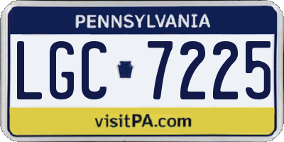 PA license plate LGC7225