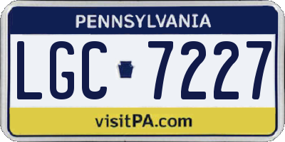 PA license plate LGC7227