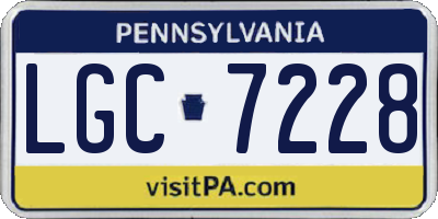 PA license plate LGC7228