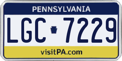 PA license plate LGC7229