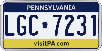 PA license plate LGC7231