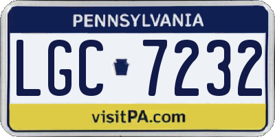 PA license plate LGC7232