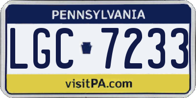 PA license plate LGC7233