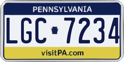 PA license plate LGC7234