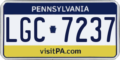 PA license plate LGC7237