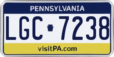 PA license plate LGC7238