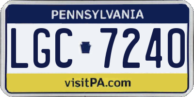 PA license plate LGC7240