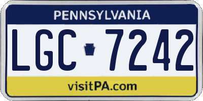 PA license plate LGC7242
