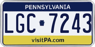 PA license plate LGC7243