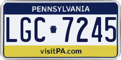 PA license plate LGC7245