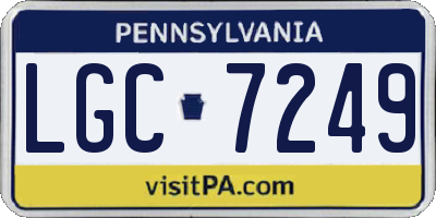 PA license plate LGC7249