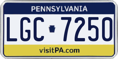 PA license plate LGC7250