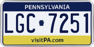 PA license plate LGC7251