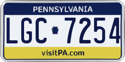 PA license plate LGC7254