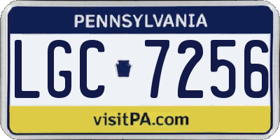 PA license plate LGC7256