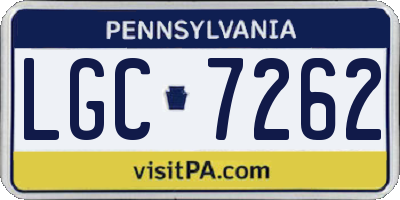PA license plate LGC7262