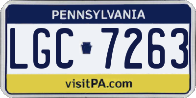 PA license plate LGC7263