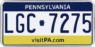 PA license plate LGC7275