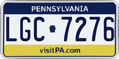PA license plate LGC7276