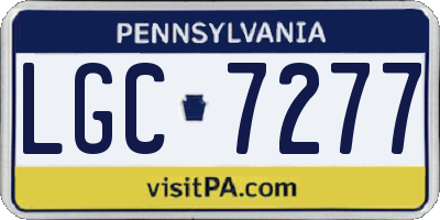 PA license plate LGC7277