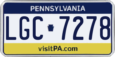 PA license plate LGC7278