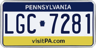 PA license plate LGC7281