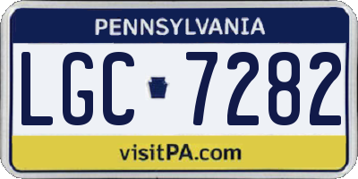 PA license plate LGC7282