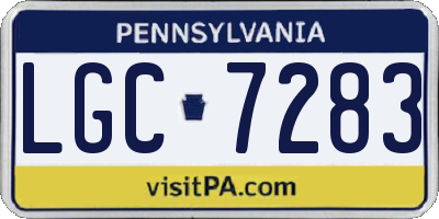 PA license plate LGC7283