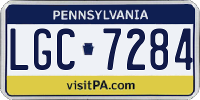 PA license plate LGC7284