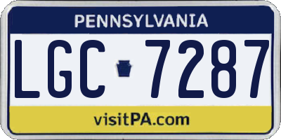 PA license plate LGC7287