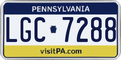 PA license plate LGC7288