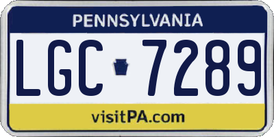 PA license plate LGC7289