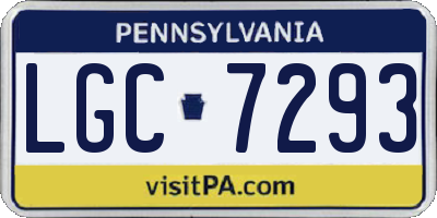 PA license plate LGC7293
