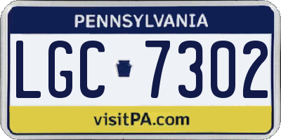 PA license plate LGC7302