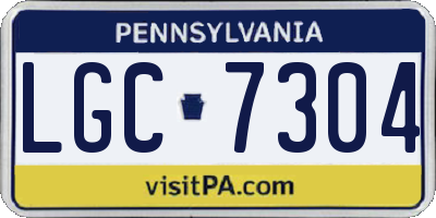 PA license plate LGC7304