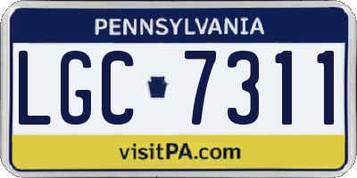 PA license plate LGC7311