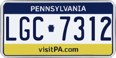 PA license plate LGC7312