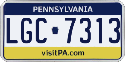 PA license plate LGC7313
