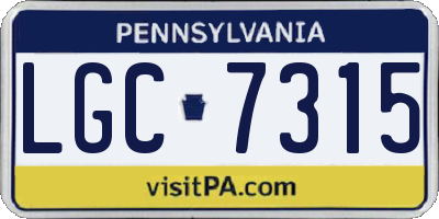 PA license plate LGC7315