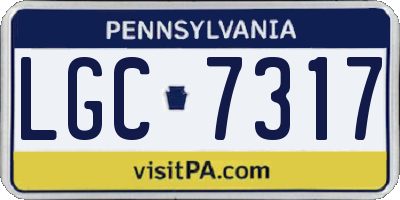 PA license plate LGC7317