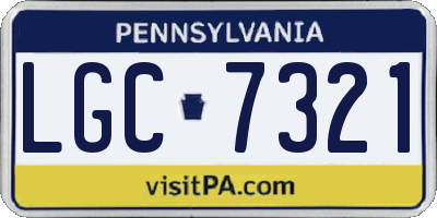 PA license plate LGC7321