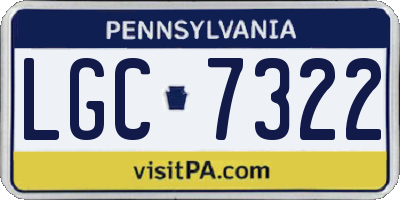 PA license plate LGC7322