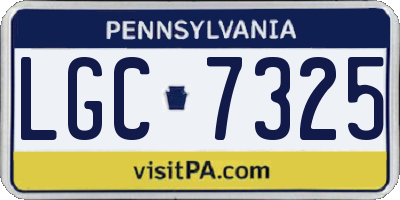 PA license plate LGC7325