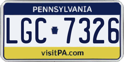 PA license plate LGC7326