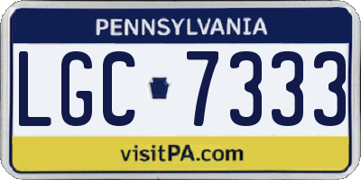 PA license plate LGC7333