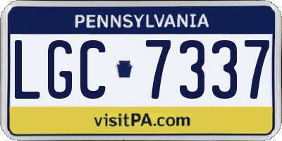 PA license plate LGC7337