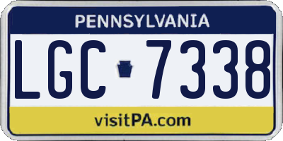 PA license plate LGC7338