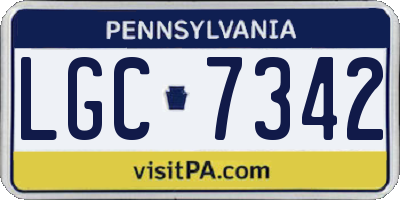 PA license plate LGC7342