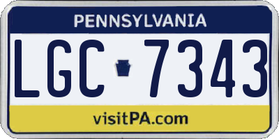 PA license plate LGC7343