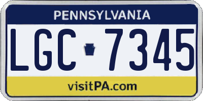 PA license plate LGC7345